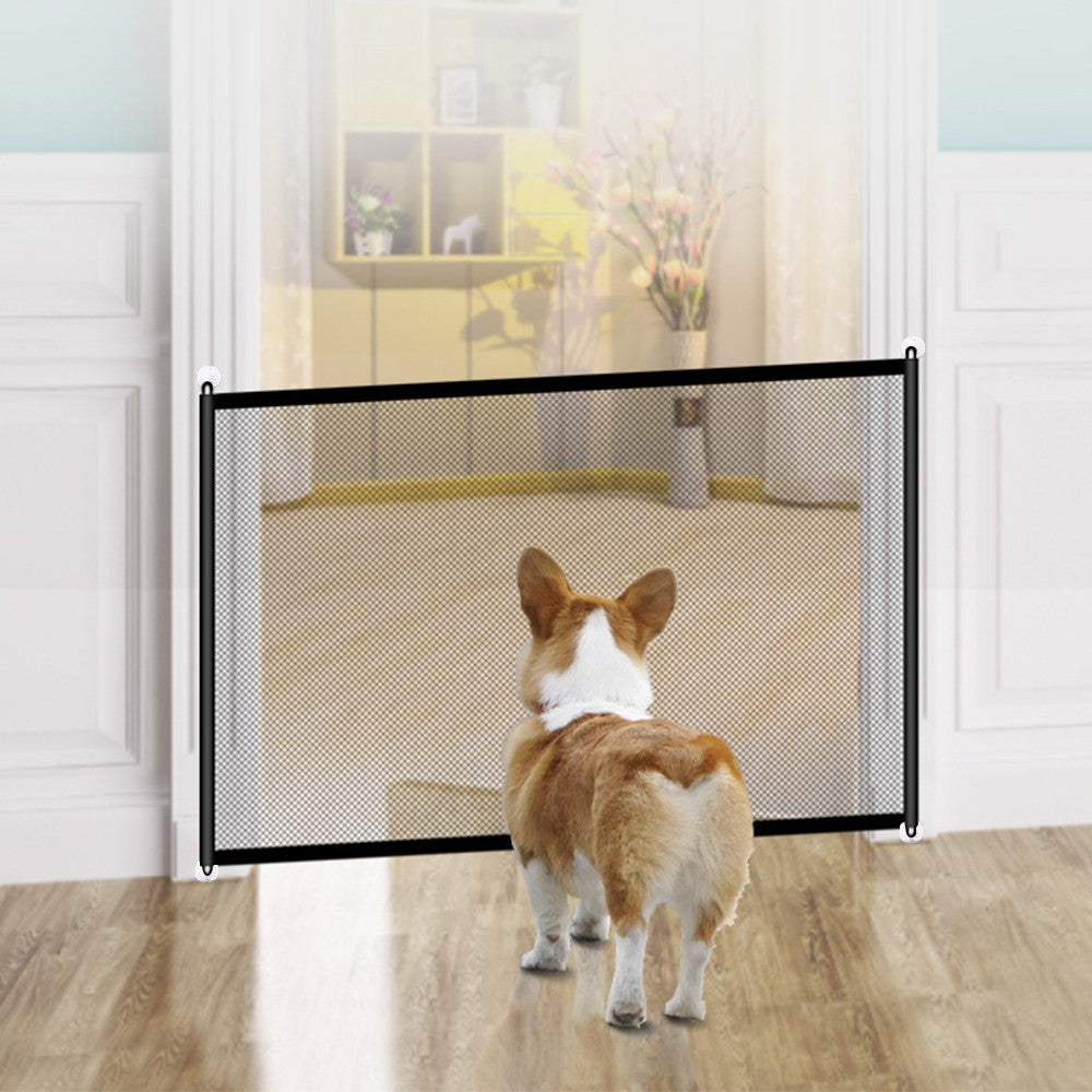 110x72cm Portable Magic Mesh Baby Gate Pet Gate Kids Safety Fence Guard for Stairs Doors
