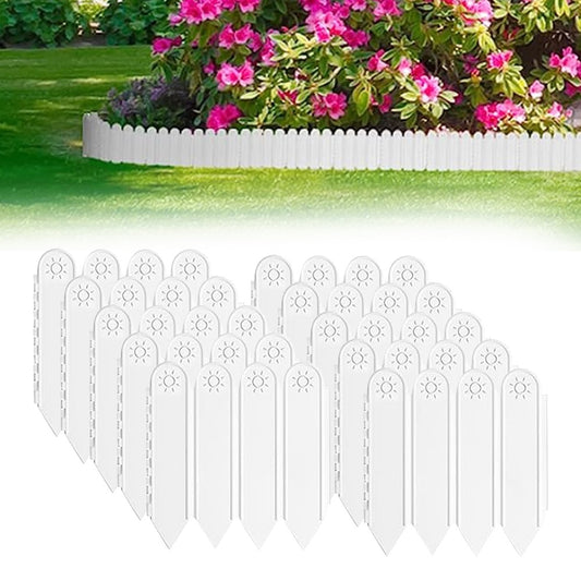 10 Pieces Plastic Garden Landscape Edging Borders Planter Flower Bed Fence White
