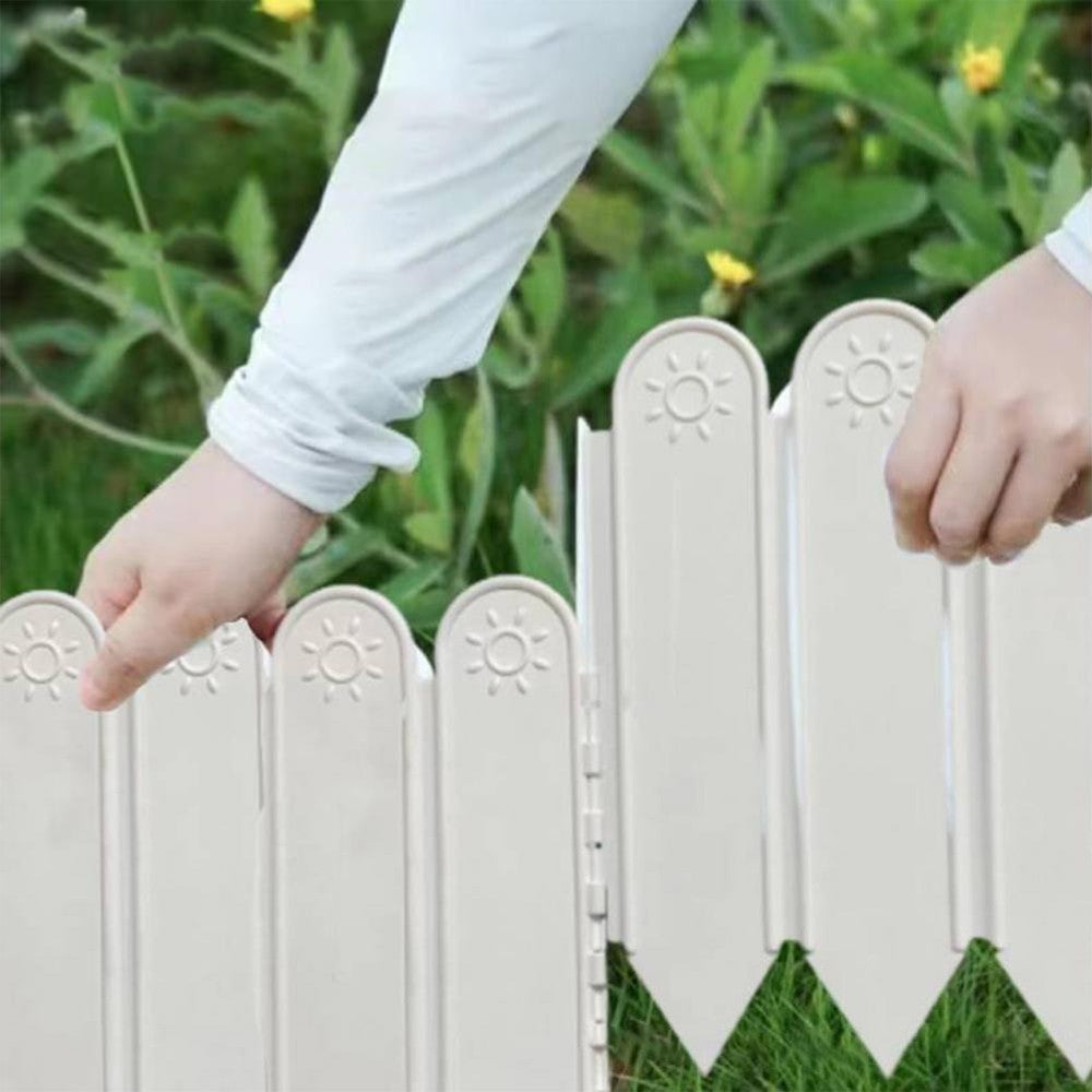 10 Pieces Plastic Garden Landscape Edging Borders Planter Flower Bed Fence White