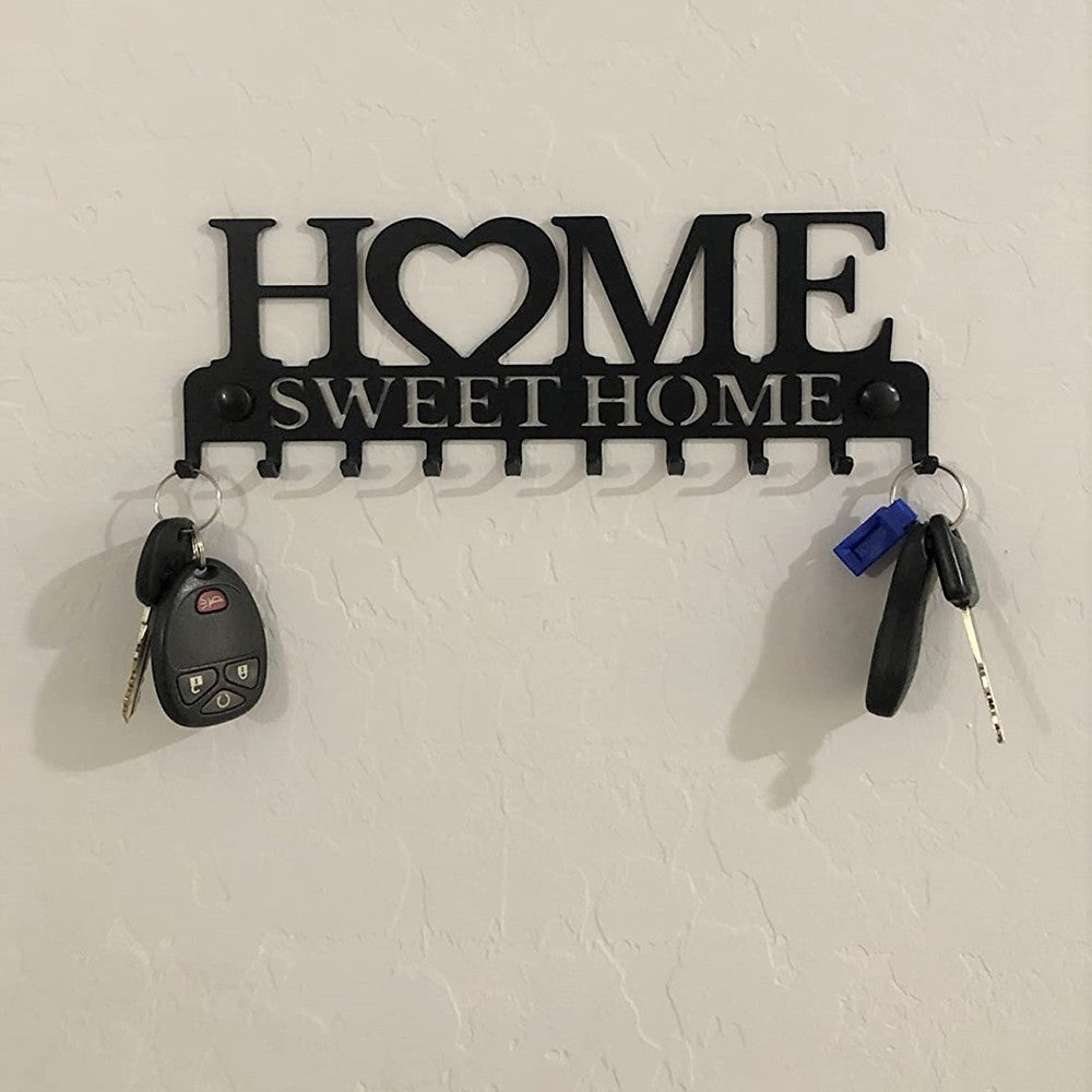 1 X Wall Mounted Key Holder with 10 Hooks Metal Key Rack Hooks for Doorway Entryway Home Decor