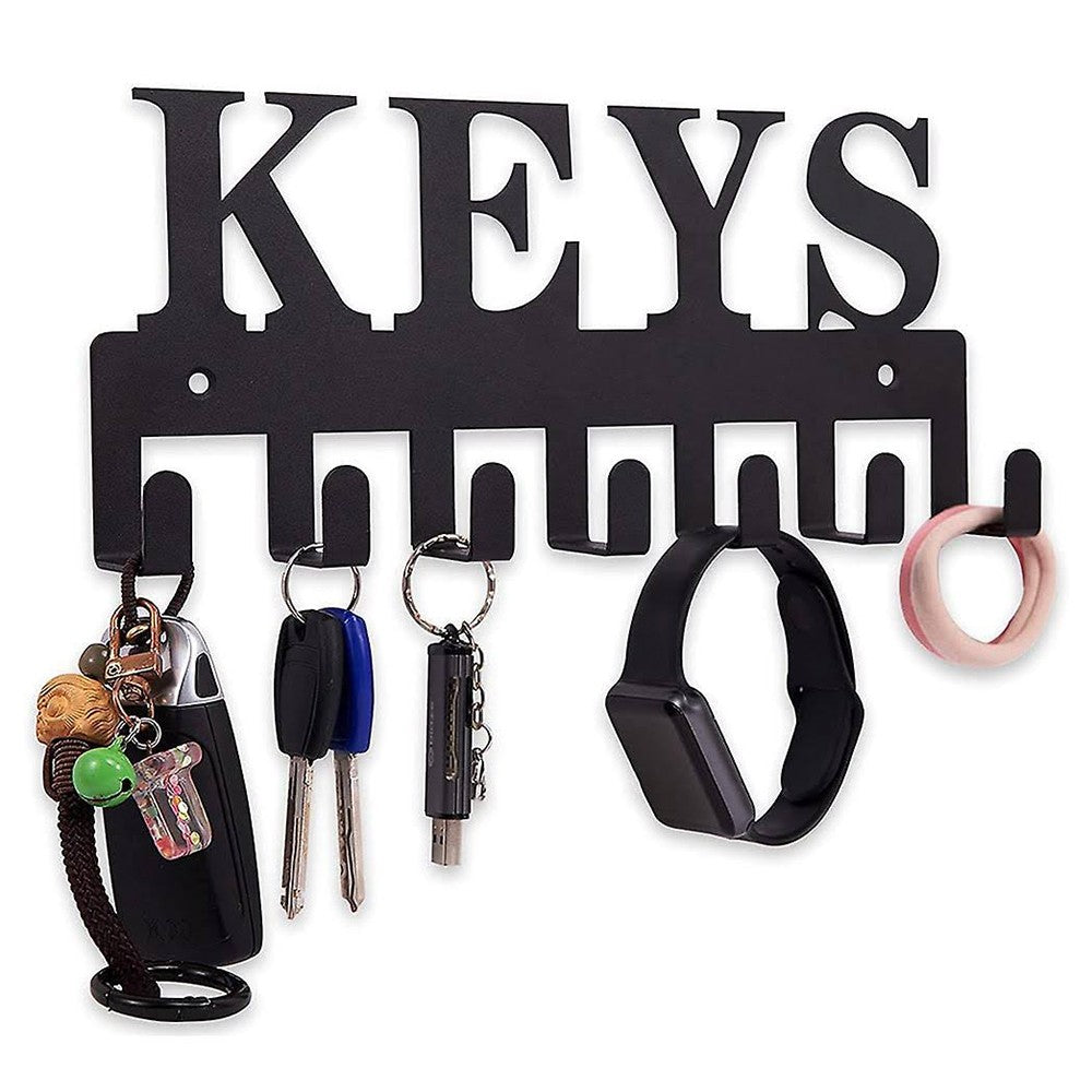 1 X Wall Mounted Key Holder with 7 Hooks Metal Key Rack Hooks for Doorway Entryway Home Decor