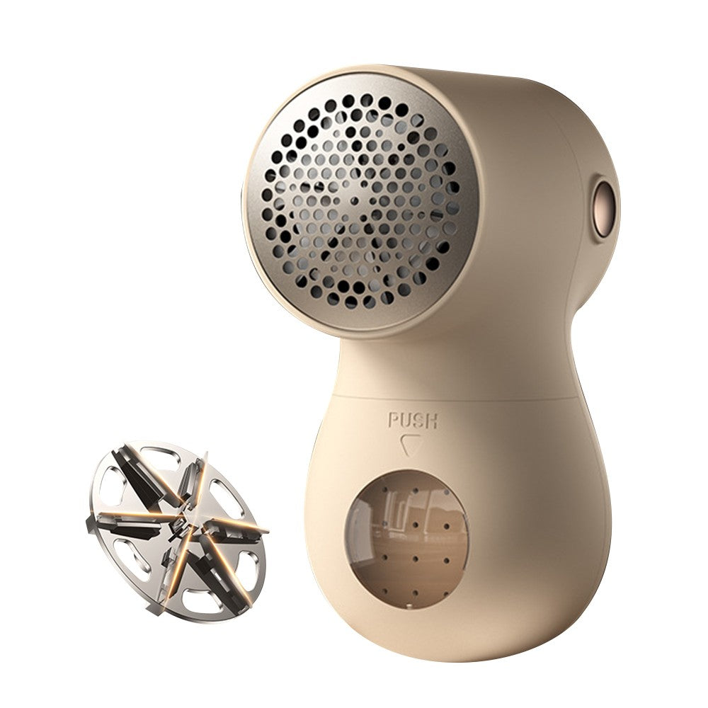 Portable Electric Lint Remover LCD Display Lint Shaver for Clothes Sweater Beige