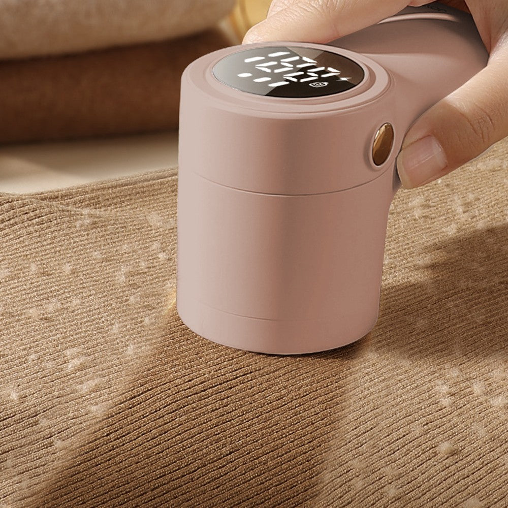 Portable Electric Lint Remover LCD Display Lint Shaver for Clothes Sweater Pink