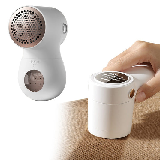 Portable Electric Lint Remover LCD Display Lint Shaver for Clothes Sweater White