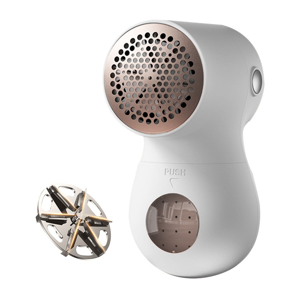 Portable Electric Lint Remover LCD Display Lint Shaver for Clothes Sweater White