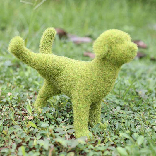 1Pc Flocking Simulation Dog Garden Decoration Garden Grass Ornament Home Office Decor
