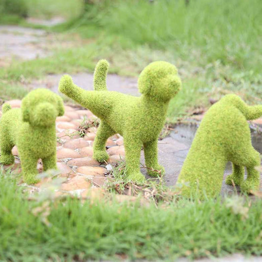 3Pcs Flocking Simulation Dog Garden Decoration Garden Grass Ornament Home Office Decor