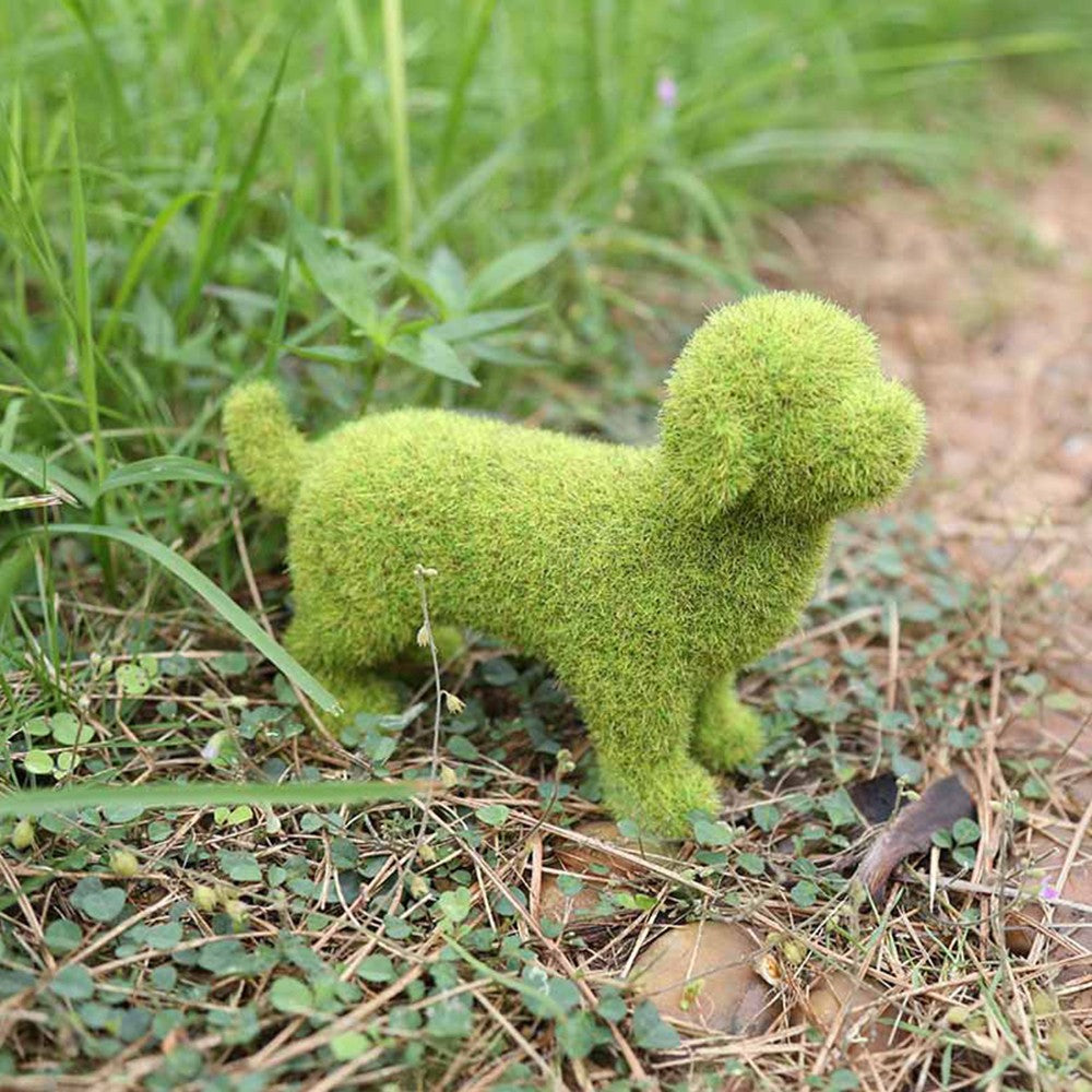 3Pcs Flocking Simulation Dog Garden Decoration Garden Grass Ornament Home Office Decor