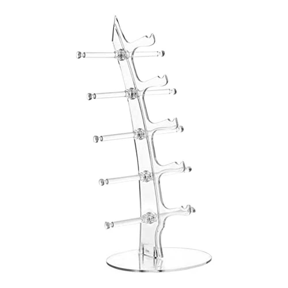 Sunglasses Display Stand Eyeglasses Storage Holder Show Rack for 5 Glasses Clear