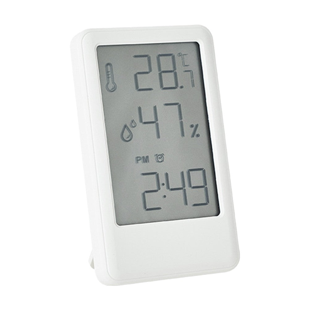 Indoor Digital Hygrometer Thermometer Alarm Clock Mini Room Humidity Meter White
