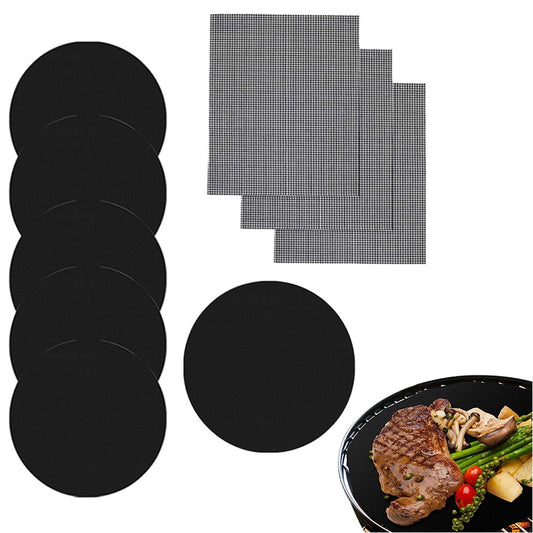 Set of 8 Non-Stick BBQ Mesh Grill Mats Baking Mats Oven Liners BBQ Pad