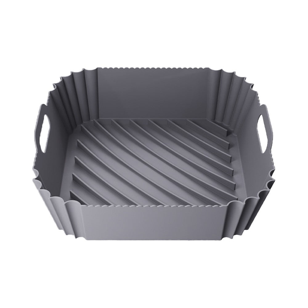 Reusable Air Fryer Silicone Pot Baking Tray Air Fryer Liner Oven Basket Grey