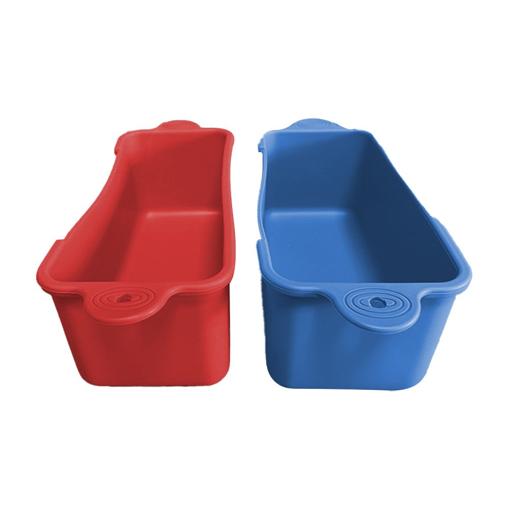 2Pcs Silicone Grease Cup Liners Drip Pan Liners for Blackstone Grill Blue Red