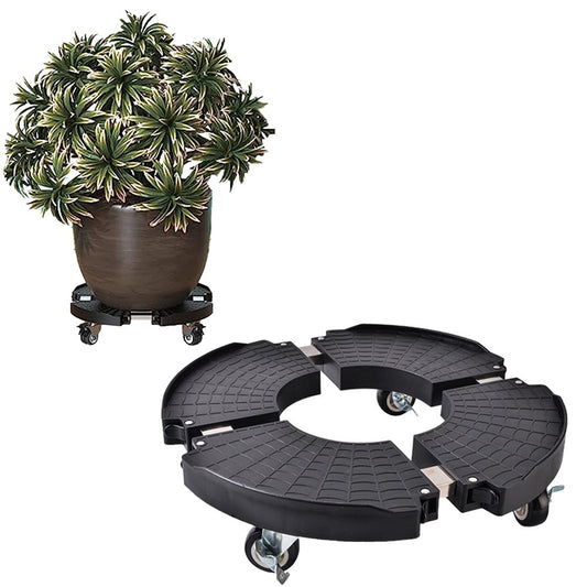 Adjustable Flower Pot Caddy Rolling Planter Stand with 4 Wheels