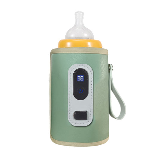 Digital Display USB Baby Bottle Warmer Milk Heat Keeper Bag Thermostat Pouch Green