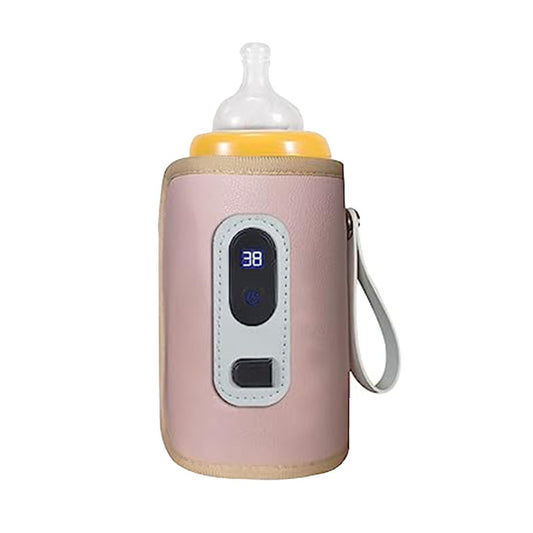 Digital Display USB Baby Bottle Warmer Milk Heat Keeper Bag Thermostat Pouch Pink