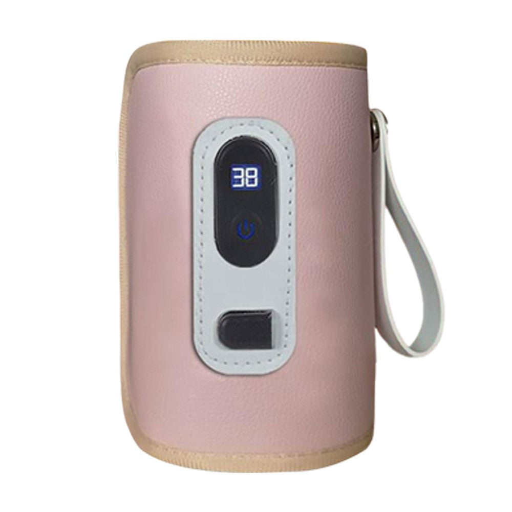 Digital Display USB Baby Bottle Warmer Milk Heat Keeper Bag Thermostat Pouch Pink