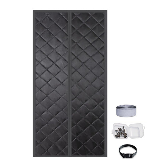 Magnetic Thermal Insulated Door Curtain Thicken Temporary Magnet Closure Door Cover Black