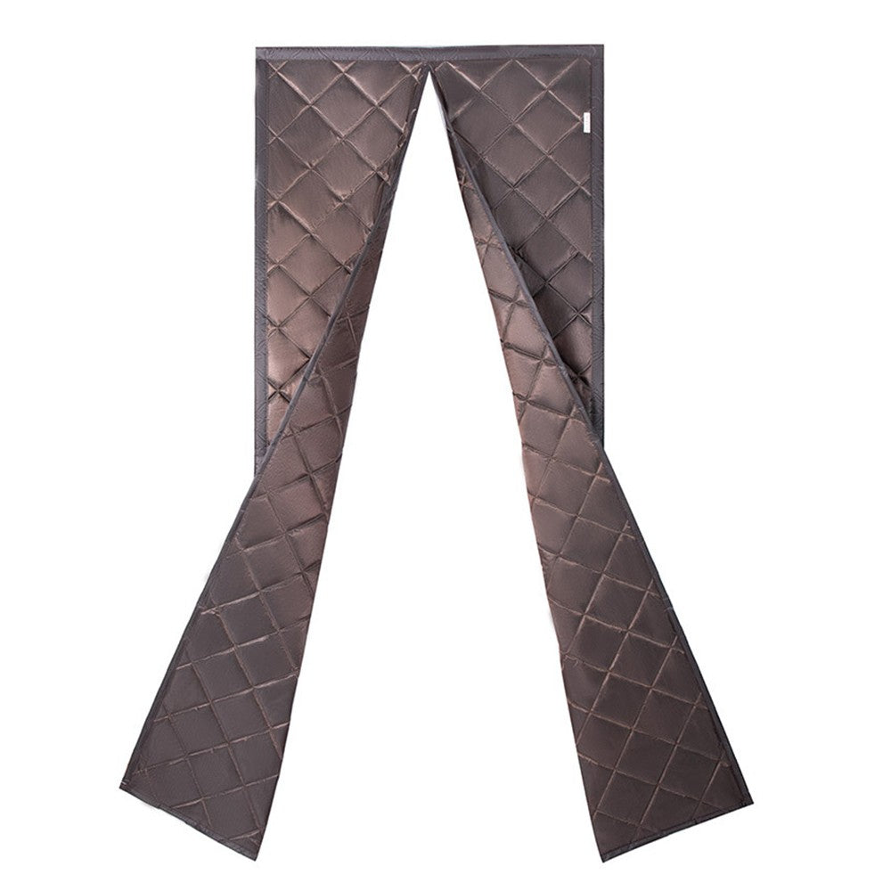 Magnetic Thermal Insulated Door Curtain Thicken Temporary Magnet Closure Door Cover Coffee