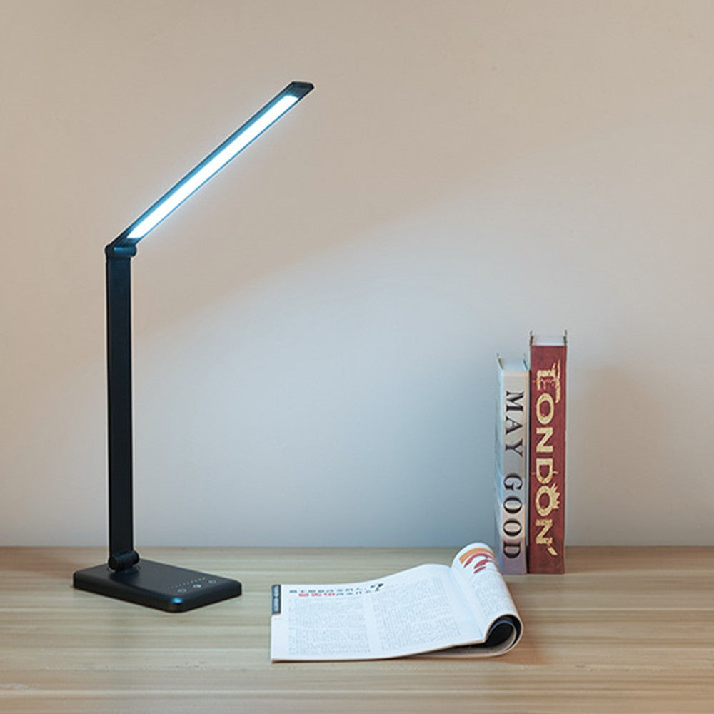 Touch Control LED Desk Lamp Dimmable Night Light with Wireless Phone Charger Black