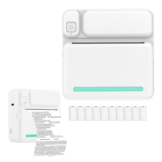 Mini Bluetooth Pocket Printer Portable Thermal Inkless Photo Printer with 10 Rolls Paper Blue