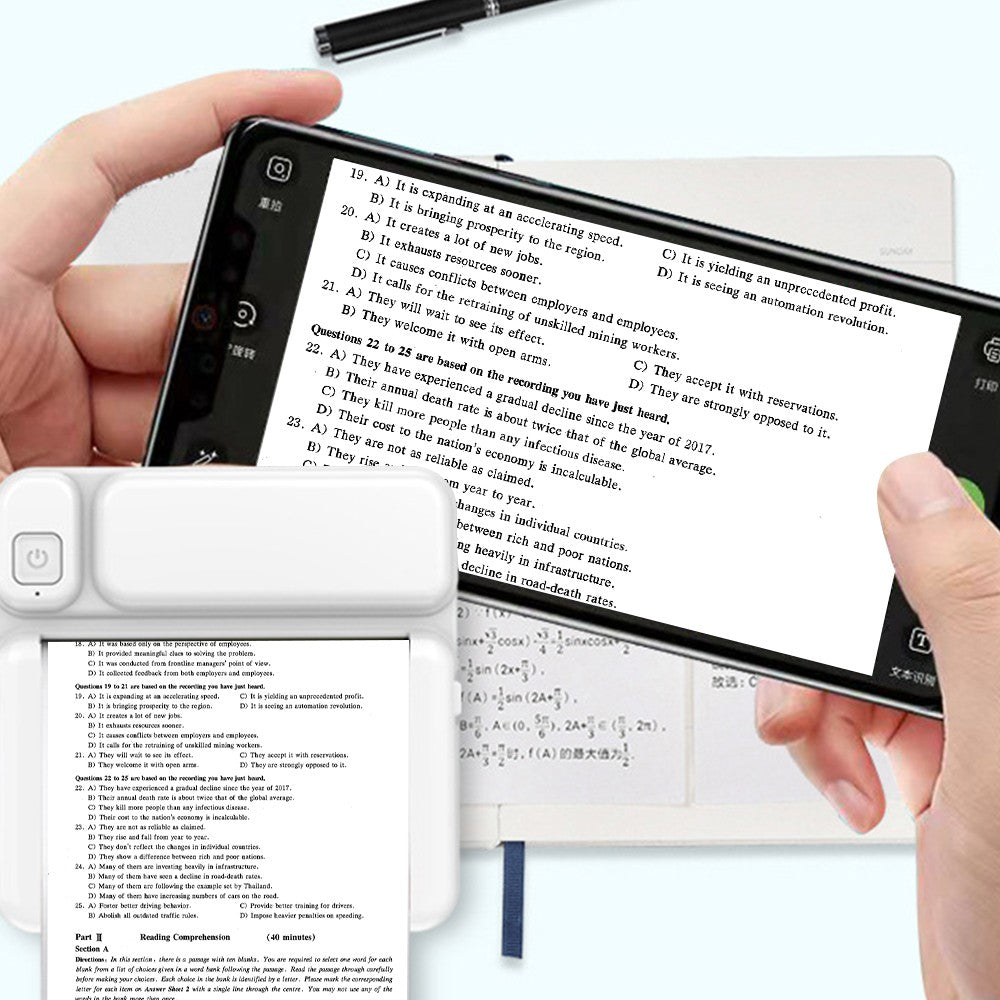 Mini Bluetooth Pocket Printer Portable Thermal Inkless Photo Printer with 10 Rolls Paper Pink