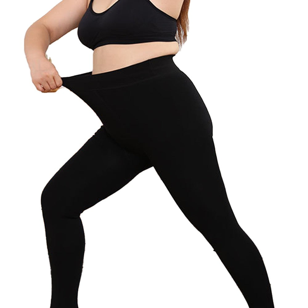 Womens Plush Lined Leggings Winter Warm Thick Thermal Skinny Pants Black