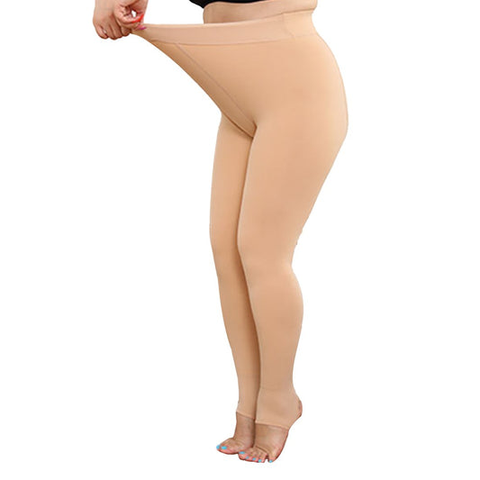 Womens Plush Lined Leggings Winter Warm Thick Thermal Skinny Pants Nude