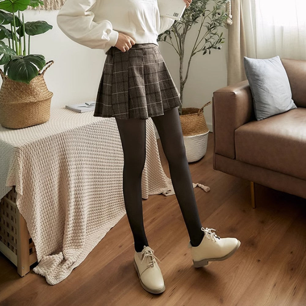 Womens Thermal Lined Translucent Pantyhose Winter Warm Fleece Tights Stockings Black