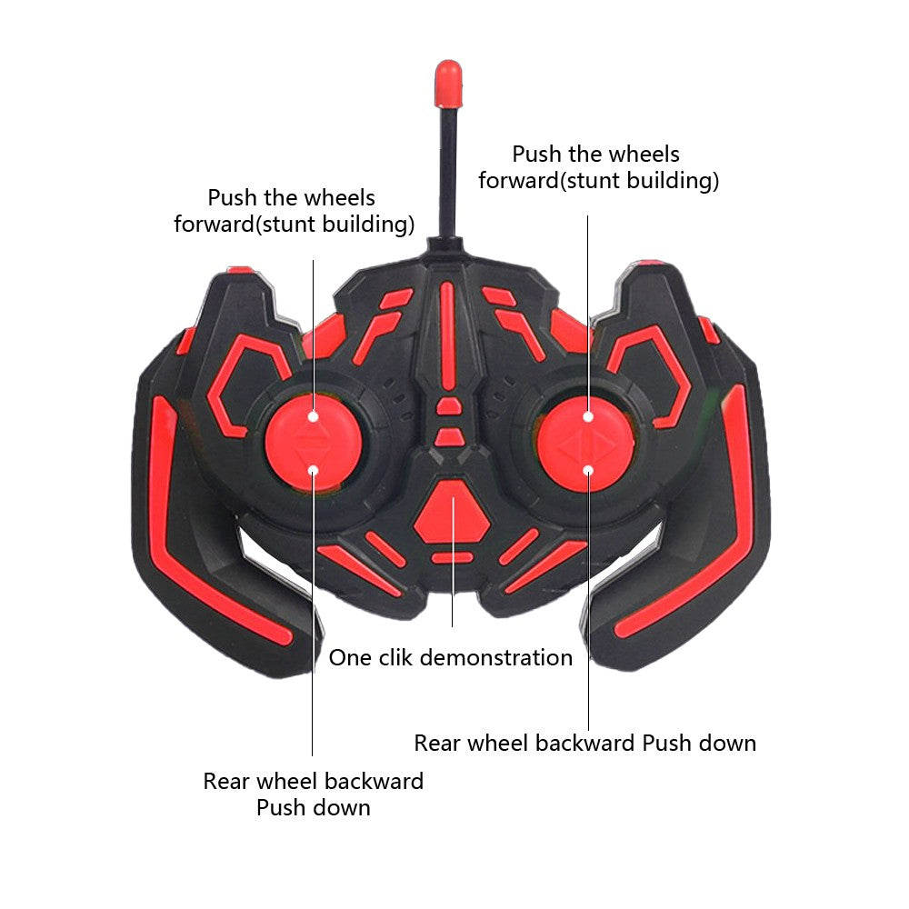 Kids Remote Control Dancing Stunt Car RC Crazy Jumping Toy Car with Music and Lights Red