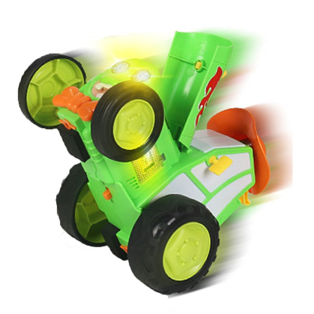 Kids Remote Control Dancing Stunt Car RC Crazy Jumping Toy Car with Music and Lights Green
