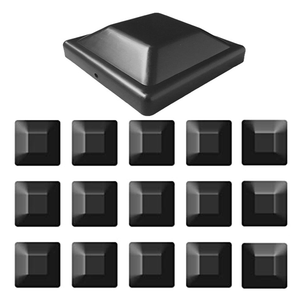 16Pcs 9.2x9.2cm Black Plastic Fence Post Caps Wooden Fence Poles Protect Caps