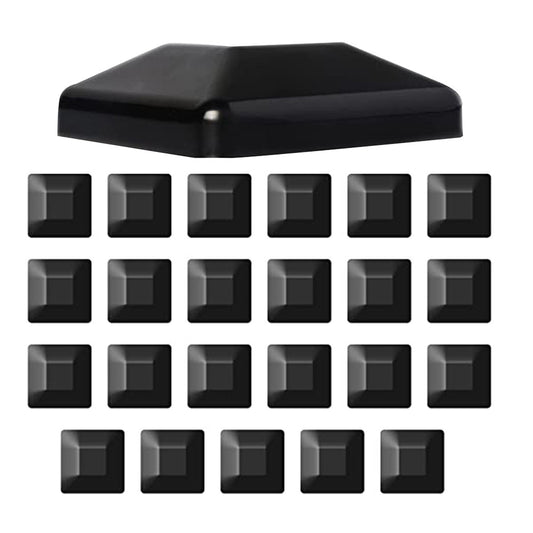 24Pcs 9.2x9.2cm Black Plastic Fence Post Caps Wooden Fence Poles Protect Caps