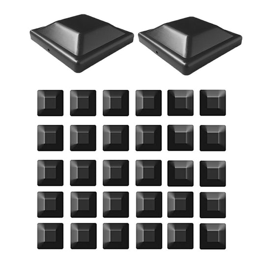 32Pcs 9.2x9.2cm Black Plastic Fence Post Caps Wooden Fence Poles Protect Caps