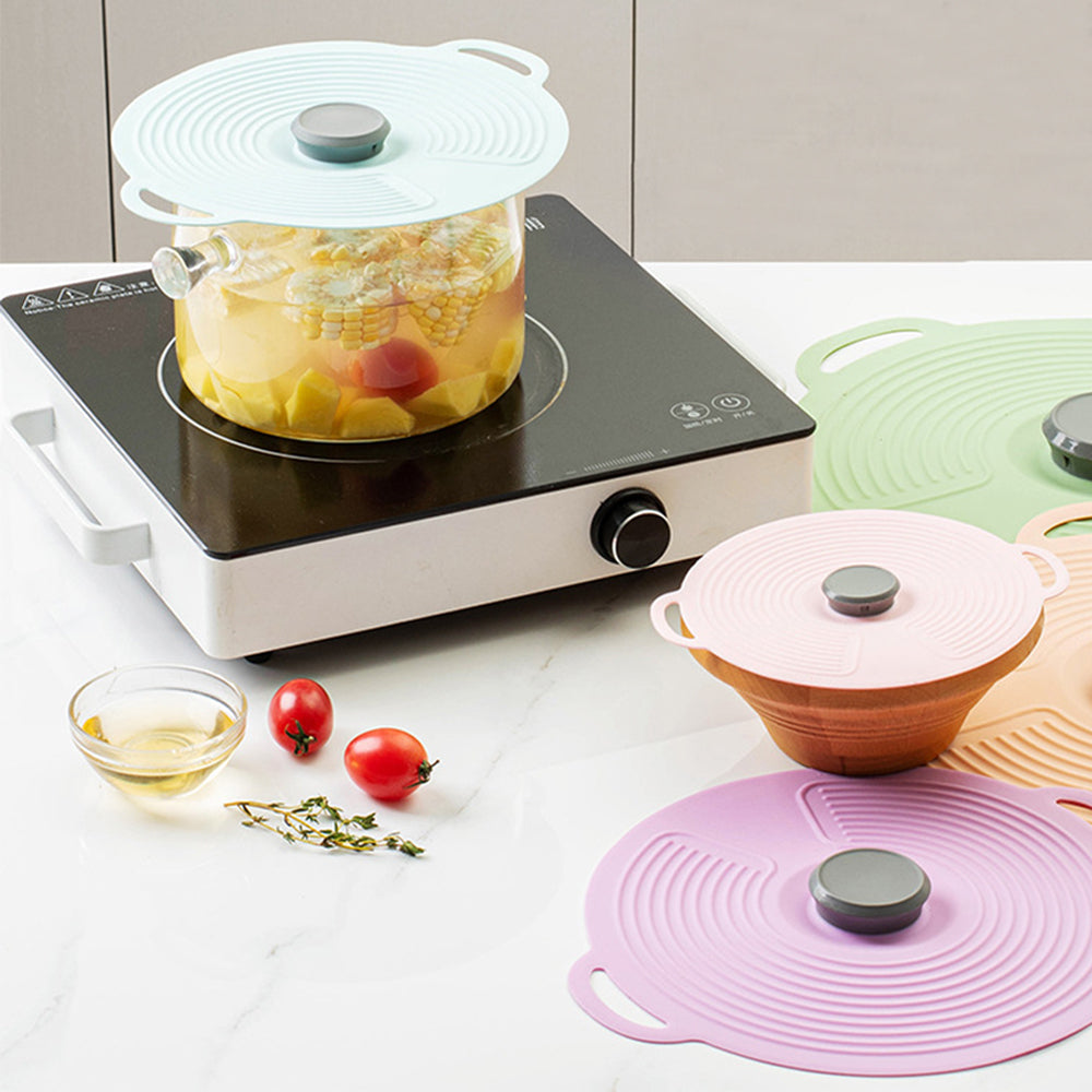 7Pcs FDA Approved Silicone Pots Lids Reusable Suction Seal Lids Anti-dust Food Storage Cover