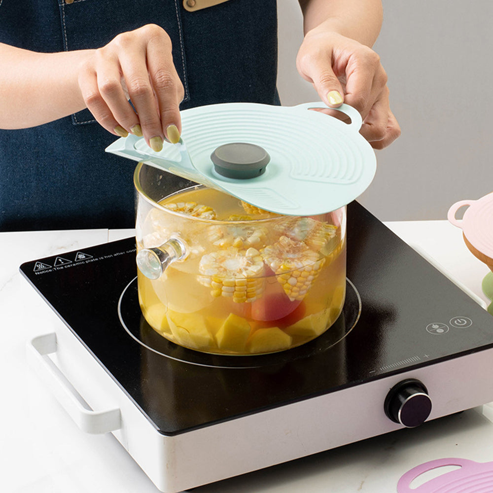 7Pcs FDA Approved Silicone Pots Lids Reusable Suction Seal Lids Anti-dust Food Storage Cover