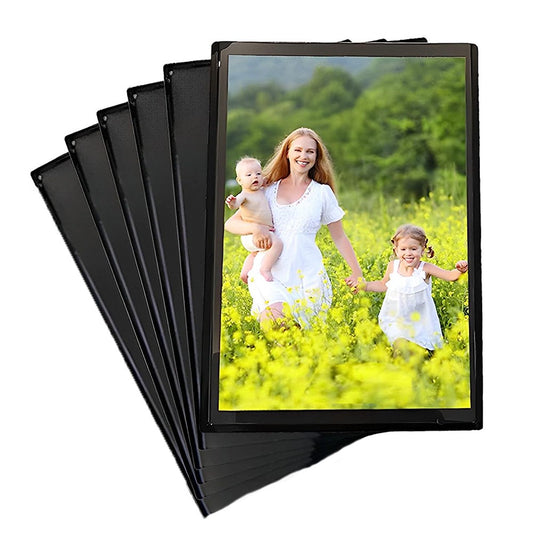 6Pcs Magnetic Photo Frame for Refrigerator Black Magnetic Picture Holder Fridge Picture Frame S