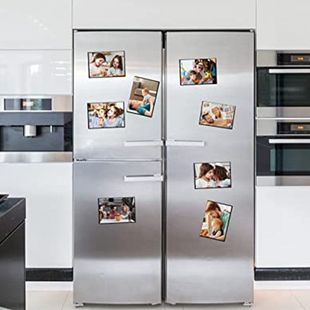 6Pcs Magnetic Photo Frame for Refrigerator Black Magnetic Picture Holder Fridge Picture Frame L
