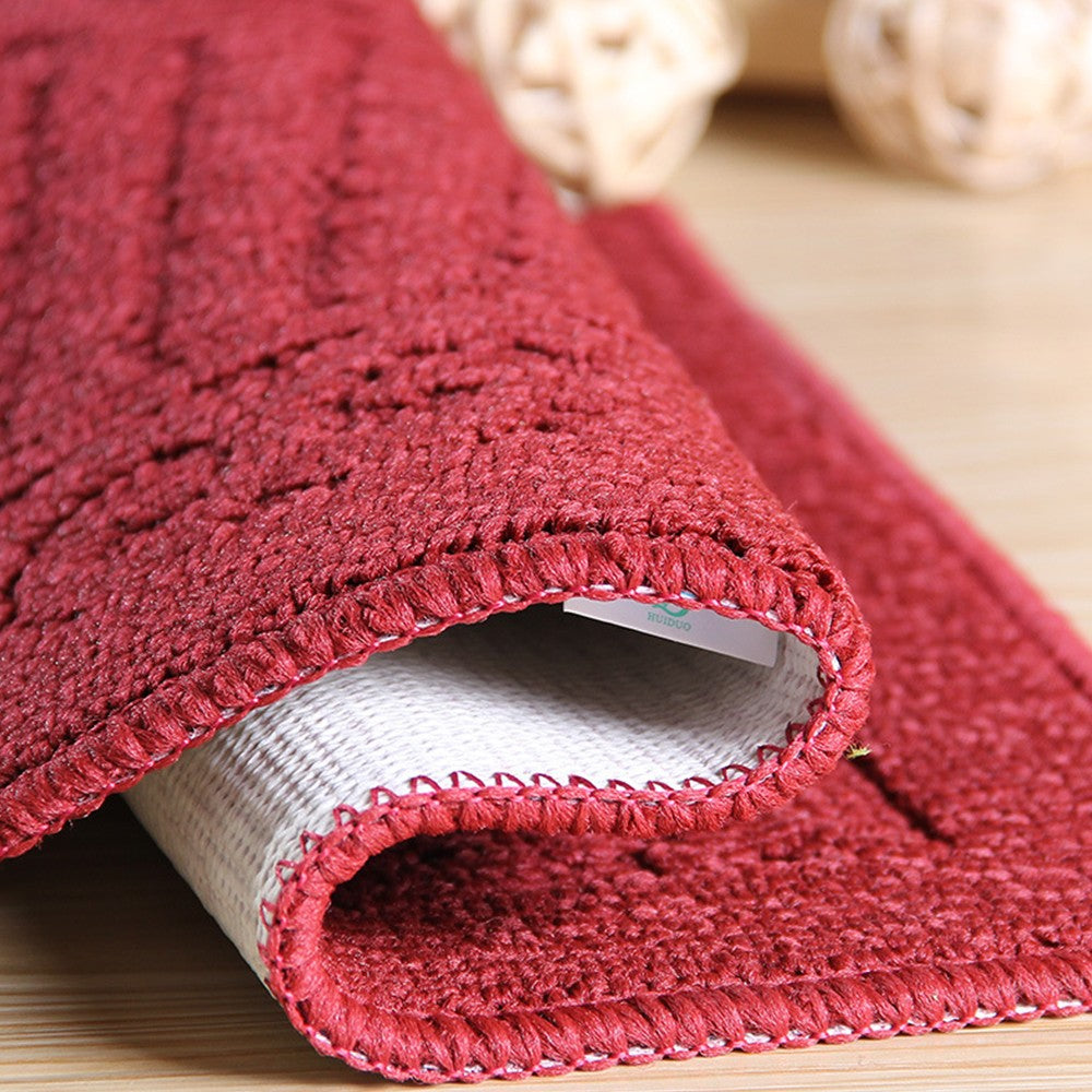 48x78cm Entry Door Mat Bathroom Anti-slip Doormat Kitchen Floor Mat Red