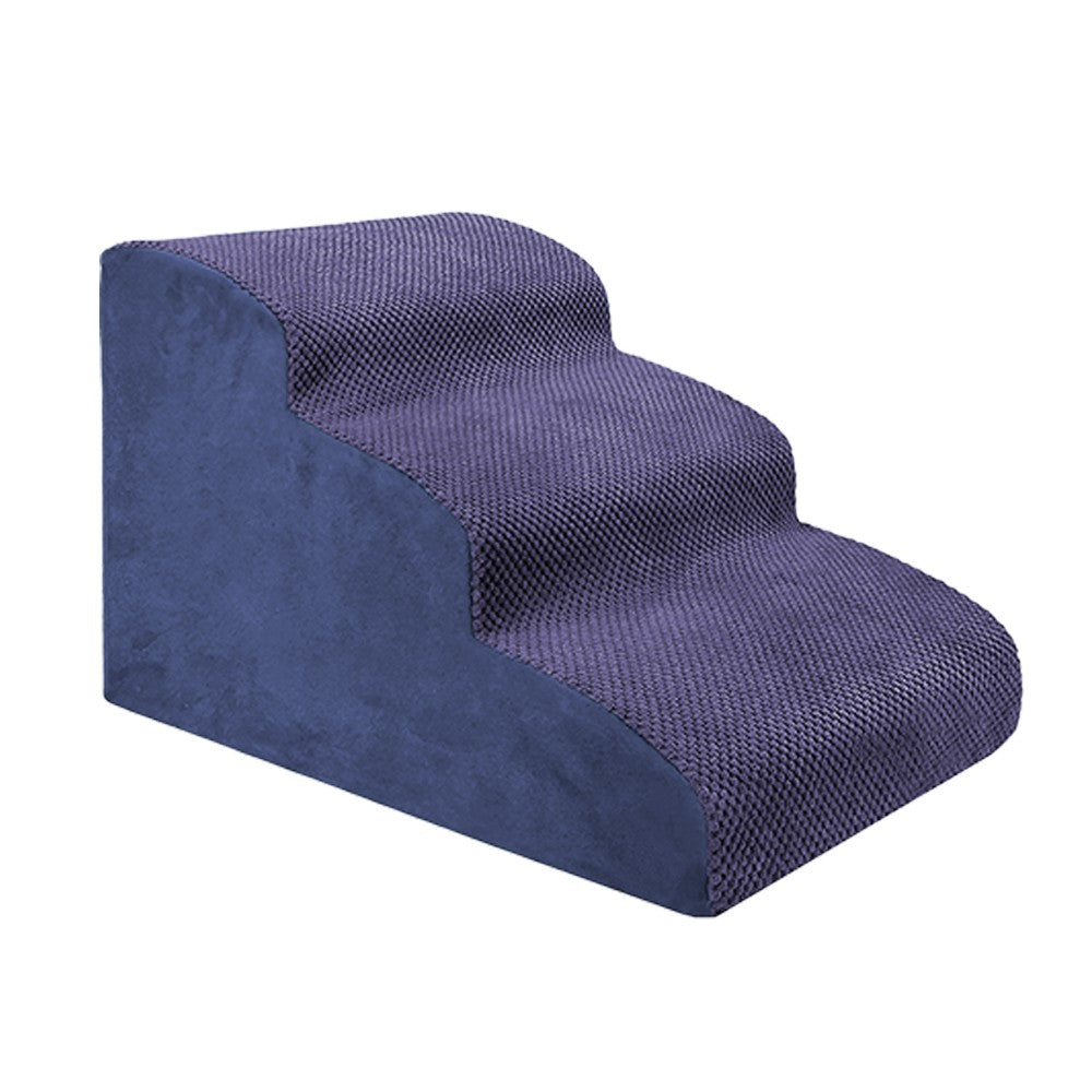 3 Steps Foam Dog Stairs Ramps Non-Slip Pet Steps Sofa Bed Ladder for Older Cats Dogs Blue