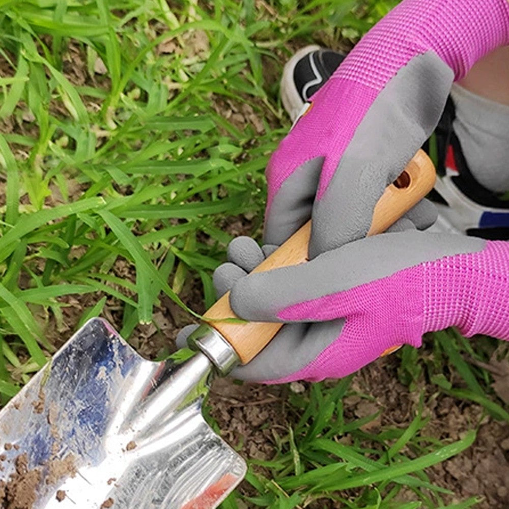 4 Pairs of Kids Gardening Gloves Childrens Yard Work Gloves Latex Coated Garden Gloves S
