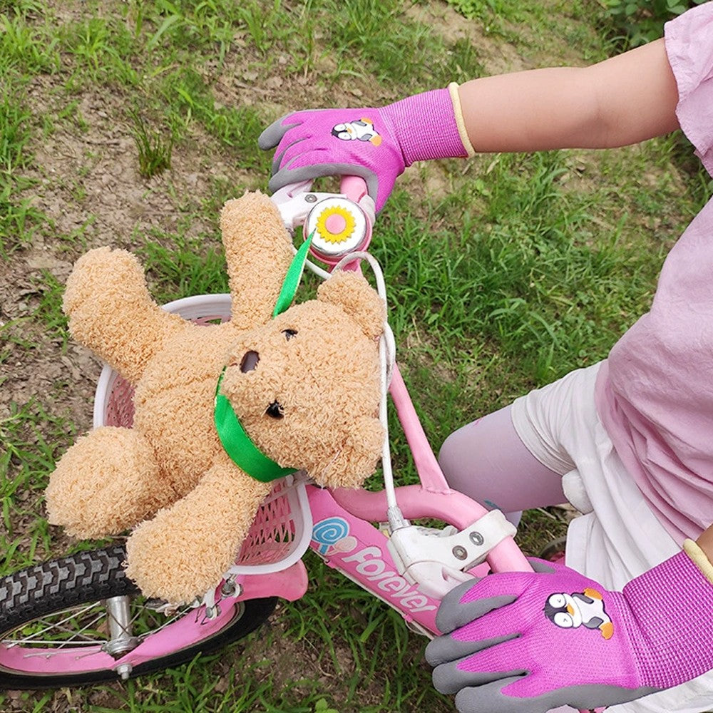 4 Pairs of Kids Gardening Gloves Childrens Yard Work Gloves Latex Coated Garden Gloves M