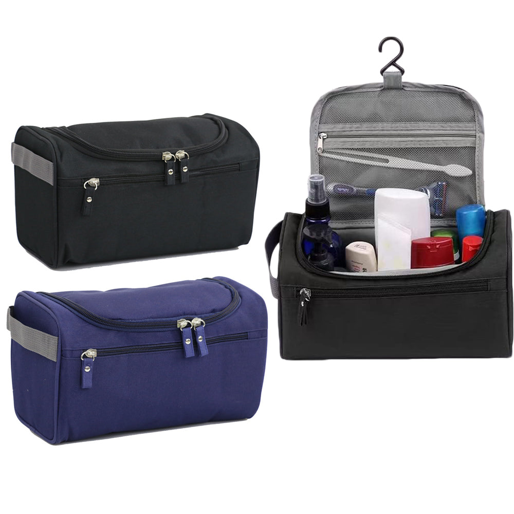 2 X Travel Hanging Toiletry Bag Cosmetic Storage Makeup Bag Blue Black