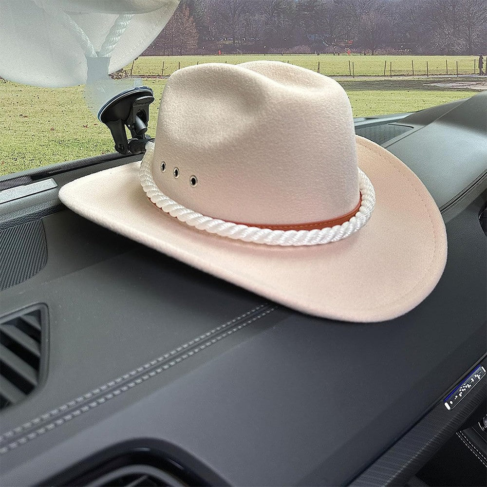 2Pcs Car Cowboy Hat Mount Hat Holder Cowboy Hat Rack for Trunk SUV White