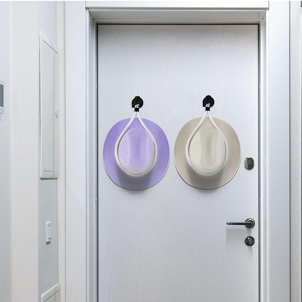 2Pcs Car Cowboy Hat Mount Hat Holder Cowboy Hat Rack for Trunk SUV White