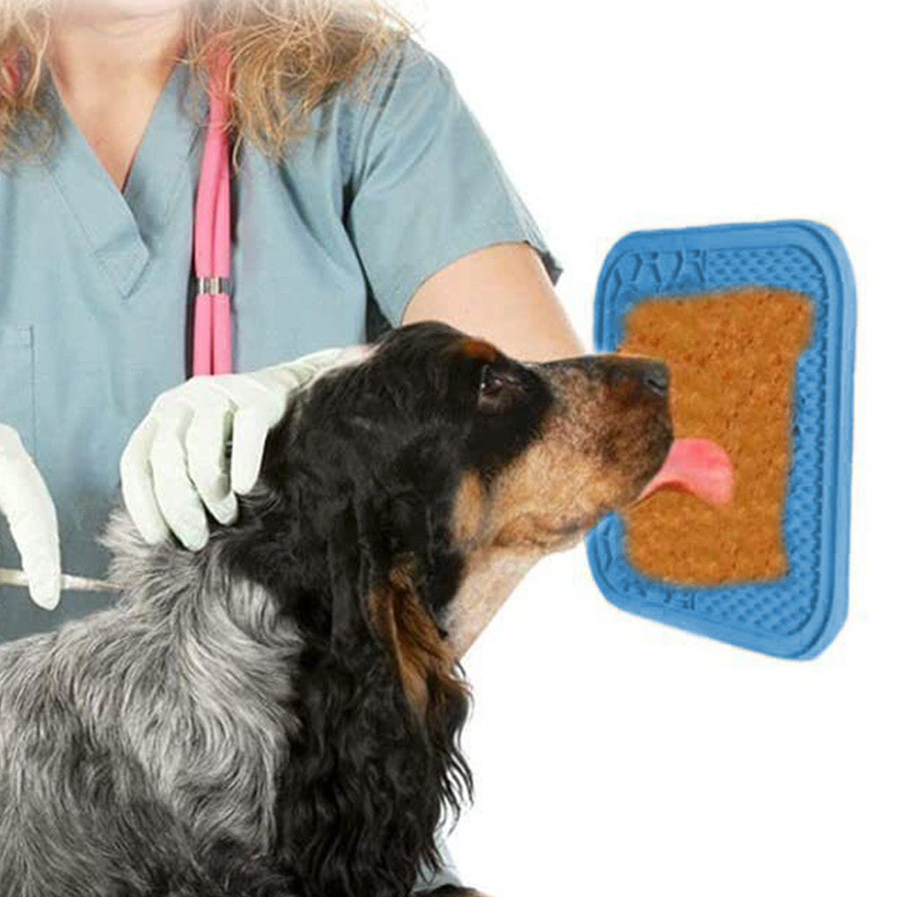2Pcs Silicone Dog Licking Mat with Suction Cups Pet Slow Feeder Pad with Spatula