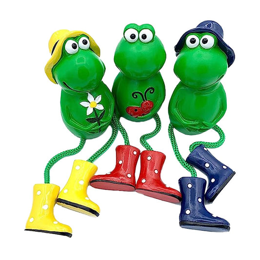 3-Piece Garden Frogs Statue Sculptures Outdoor Garden Ornaments Home Decor
