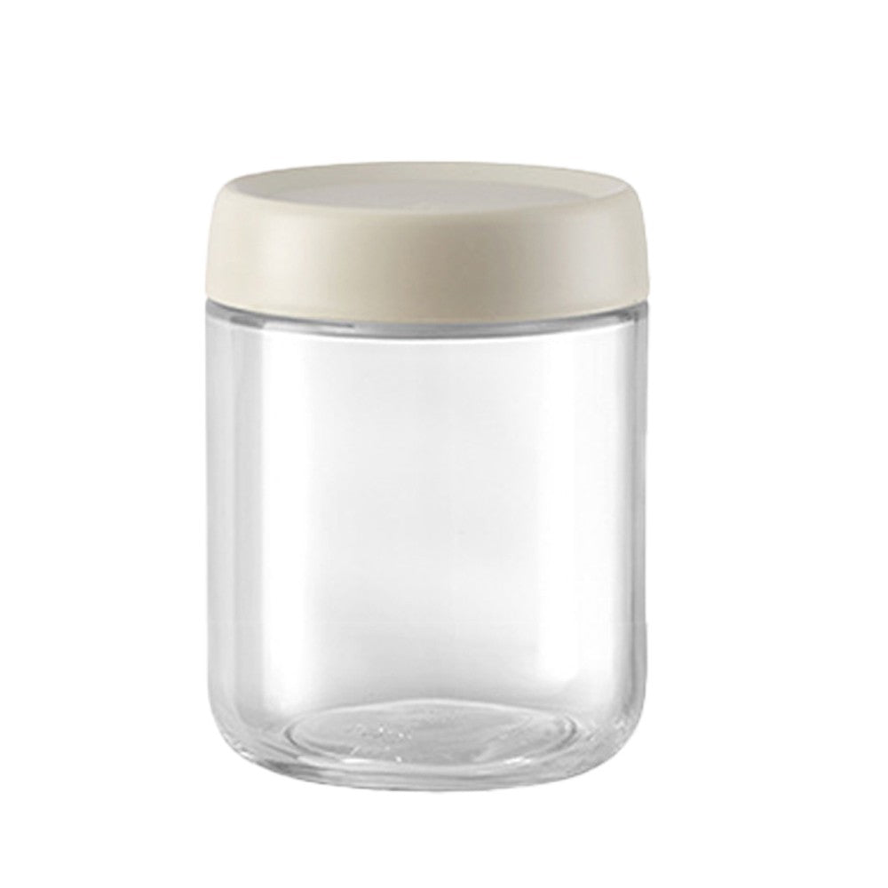 1Pc 450ml Glass Jar Wide Mouth Overnight Oats Container with Beige Lid