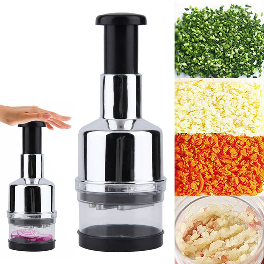 2Pcs Manual Garlic Chopper Onion Dicer Kitchen Food Blender for Vegetable Ginger Chili