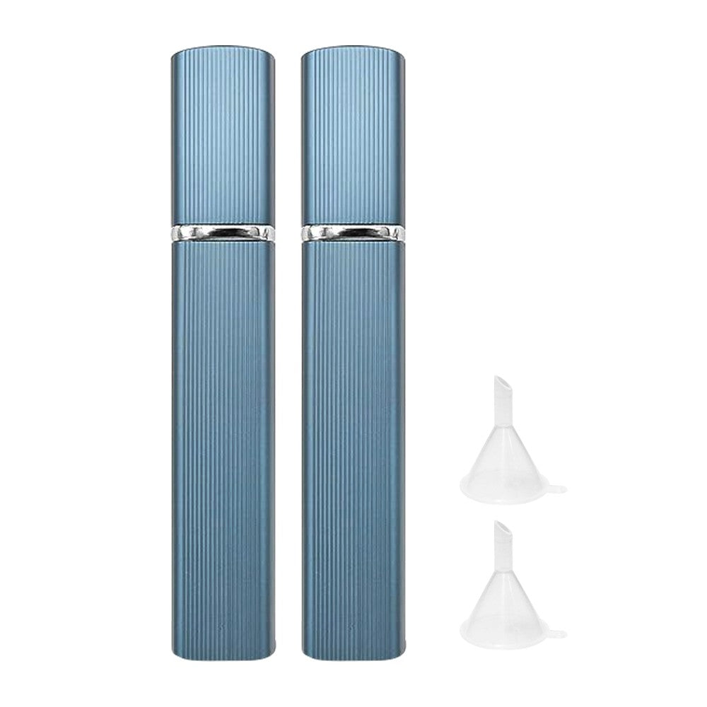 2Pcs 12ml Refillable Travel Perfume Bottle Empty Atomizer Spray Bottle with Funnels Blue